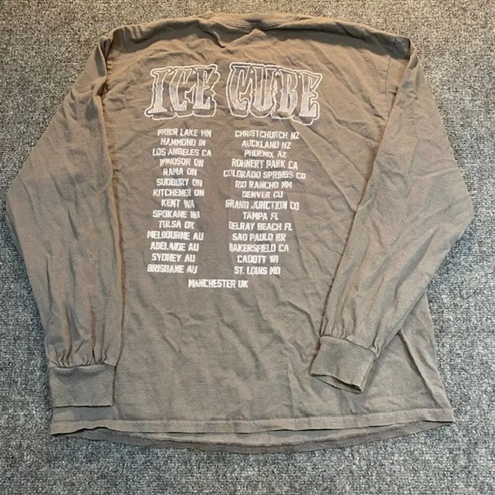 Ice Cube Gray Long Sleeve Westside Connection Tour Shirt Mens Large